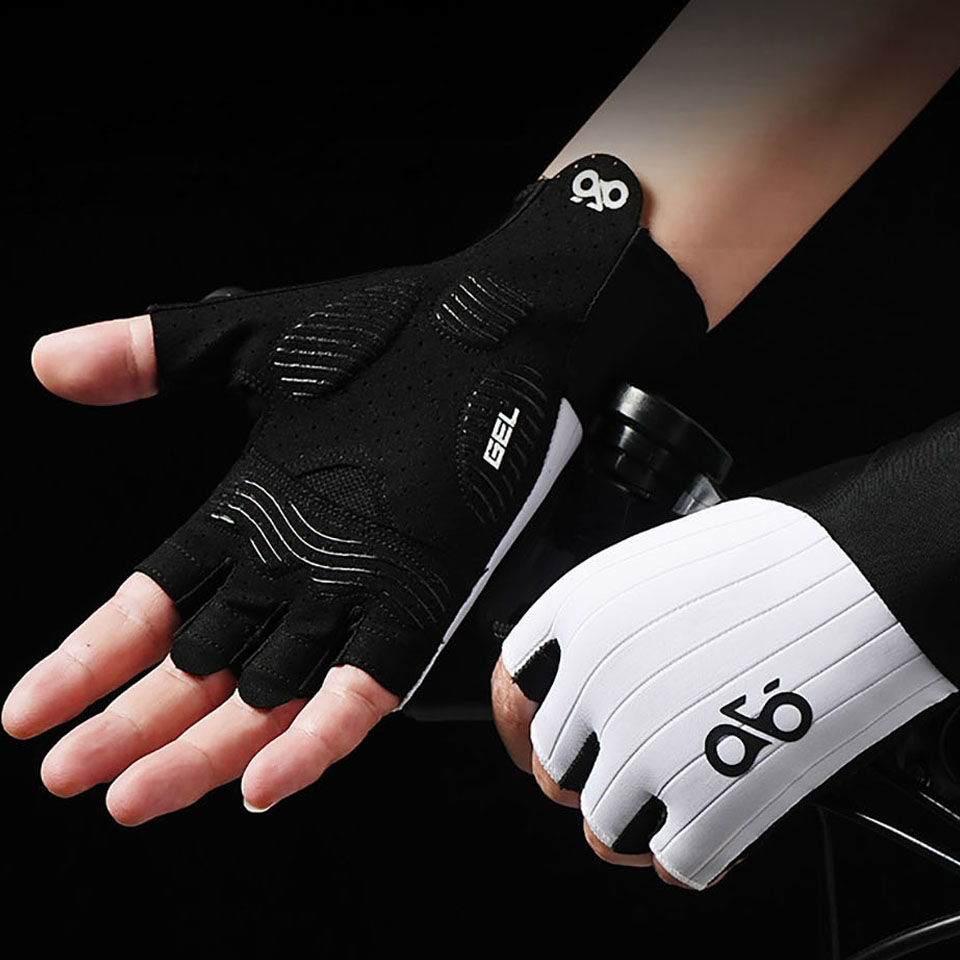 Cycling Glove Padded - GTUBIKE 夏サイクリンググローブハーフフィンガー織空力ストライプ自転車スポーツグローブ衝撃吸収ロードバイク MTB グローブ