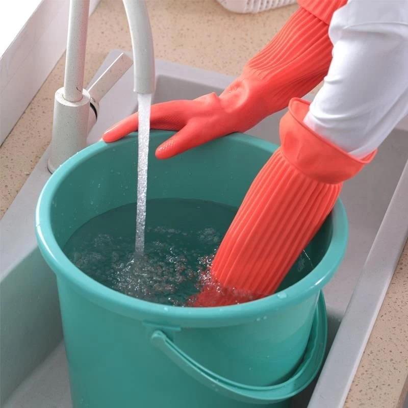 Dish Glove Rubber - 長持ちする再利用可能なゴム製食器洗い用手袋、滑り止め家庭用掃除用手袋、キッチン家事、食器、車、園芸作業用手袋