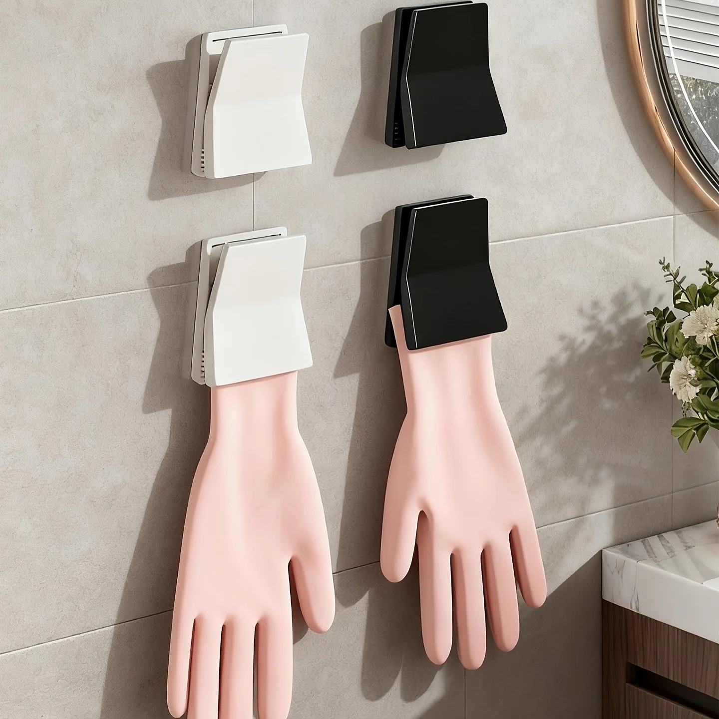 Dish Glove Rubber - キッチン用ゴム手袋ホルダー、食器洗い用手袋用フック、雑巾やタオルを掛けるクリップ、整理整頓用、家庭用清掃用品、ハンガーラック、アクセサリー