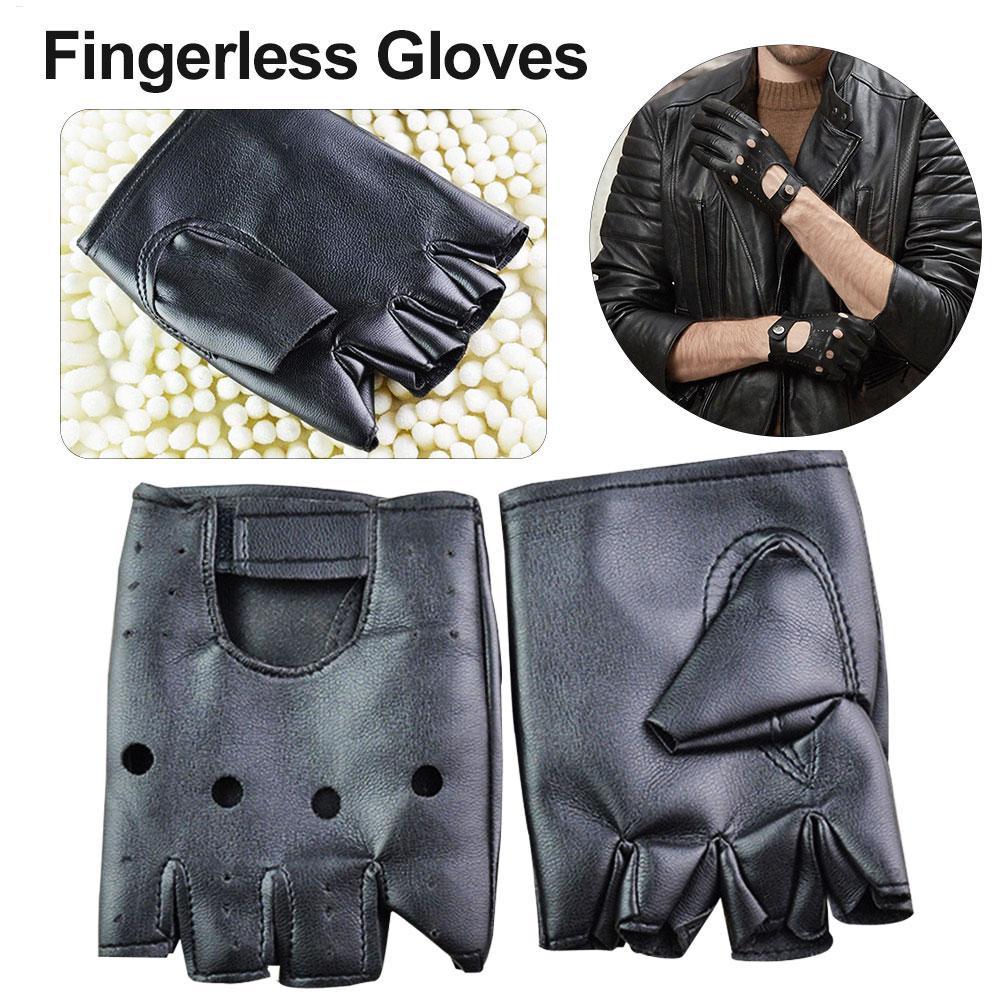 パンクグローブ男性ハーフフィンガーパンク PU レザーグロー - Workout Glove Gym のレビューと価格