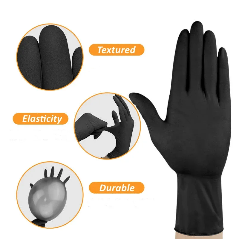 10/20/50/100 個黒ニトリル使い捨て手袋作業用ラテ - Nitrile Mechanic Glove のレビューと価格