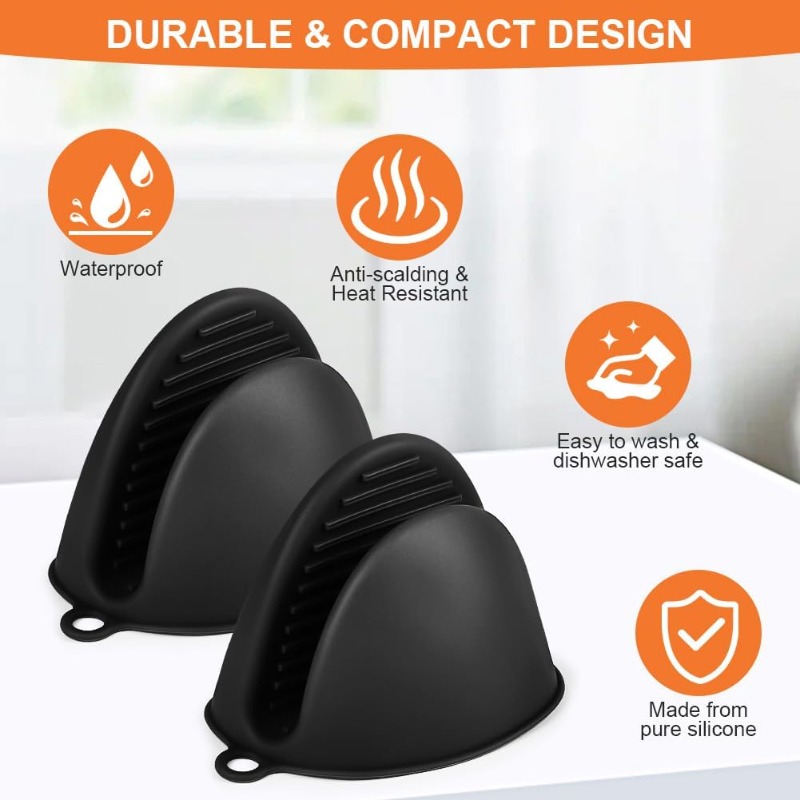 電子レンジ用シリコン製耐熱手袋1組。耐熱性があり、滑り止め加 - Oven Mitt Silicone のレビューと価格