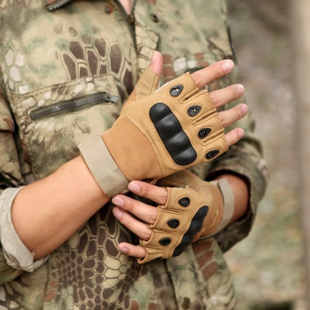屋外用タクティカルフルフィンガーグローブ。硬い素材で指の関節 - Motorcycle Glove Knuckle のレビューと価格