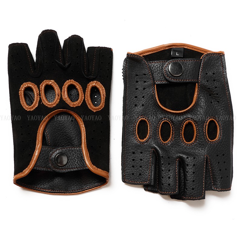 トップ品質の本物の純粋な革手袋男性ハーフフィンガー薄型 Lu - Workout Glove Gym のレビューと価格