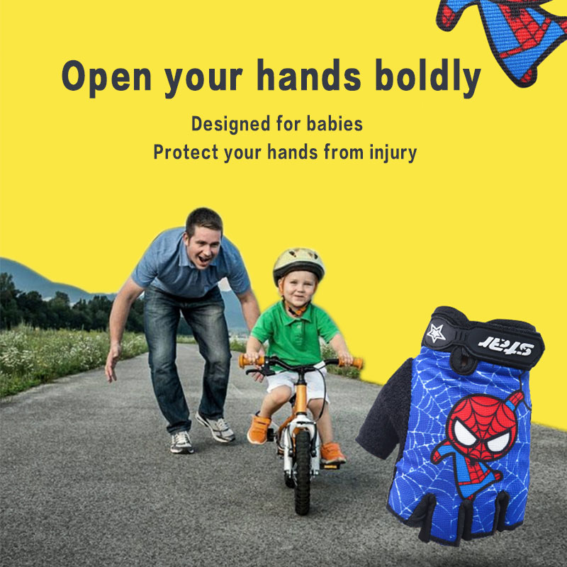 子供バイク手袋ハーフフィンガースポーツランニングオーバーロッ - Cycling Glove Padded のレビューと価格