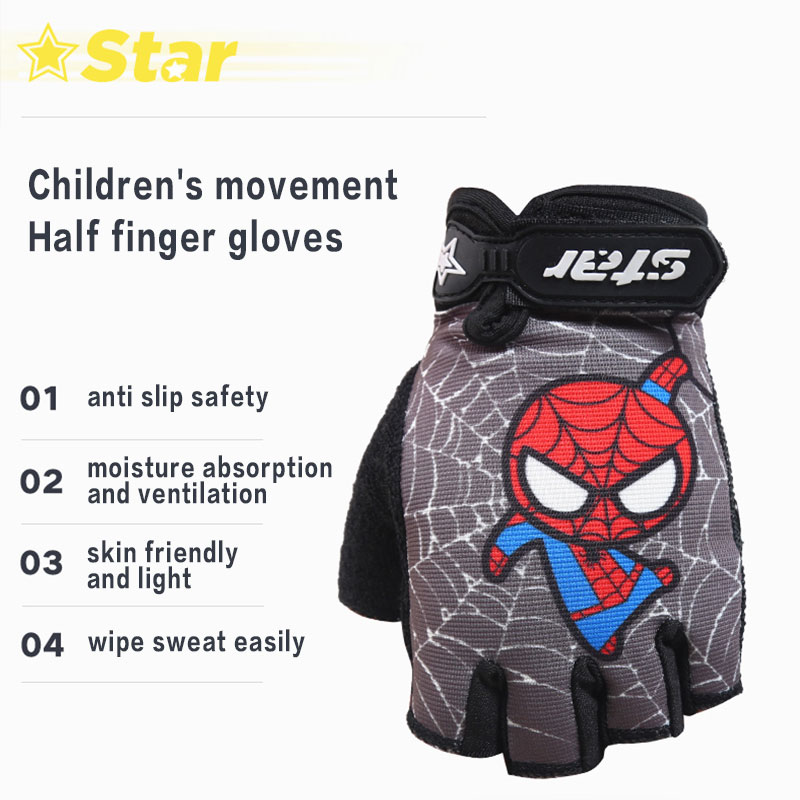 子供バイク手袋ハーフフィンガースポーツランニングオーバーロッ - Cycling Glove Padded のレビューと価格