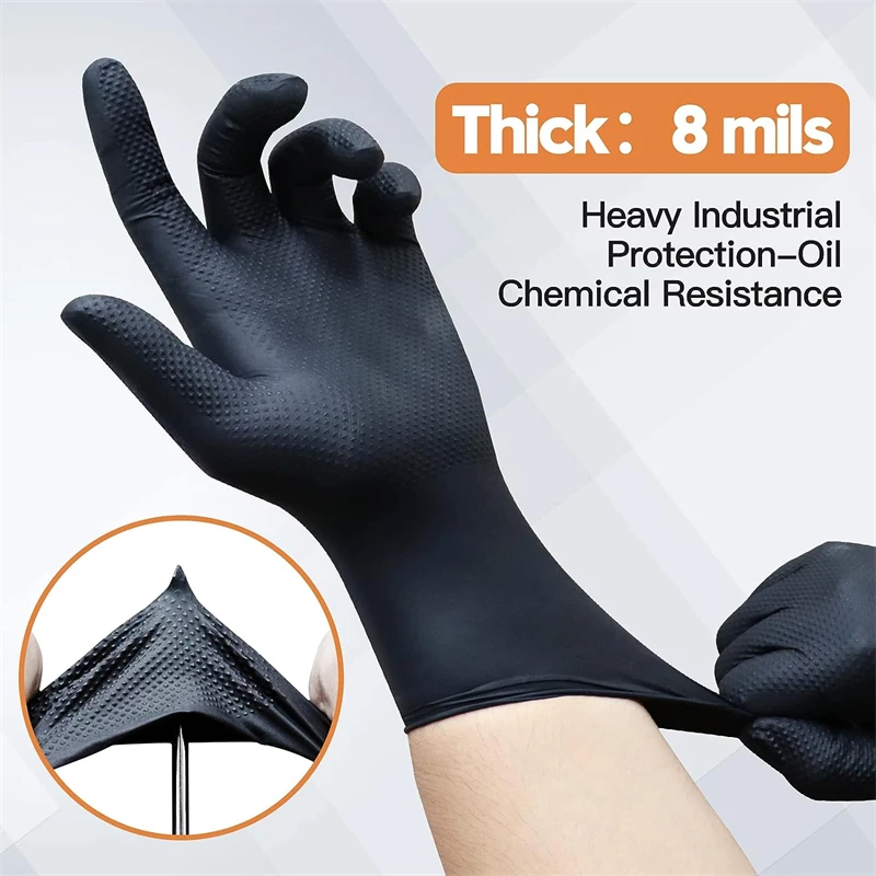 工業用ブラックニトリルグローブ 8ミル ヘビーデューティー  - Nitrile Mechanic Glove のレビューと価格