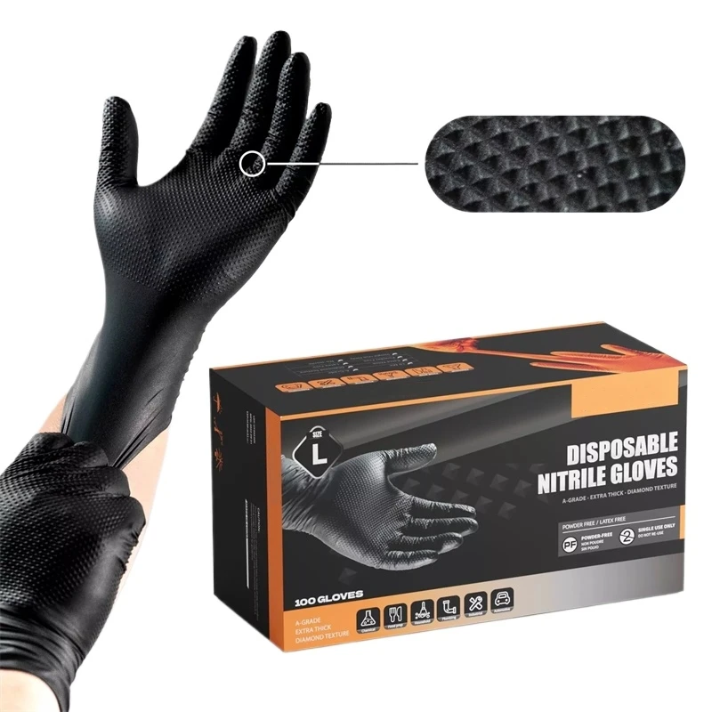 工業用ブラックニトリルグローブ 8ミル ヘビーデューティー  - Nitrile Mechanic Glove のレビューと価格