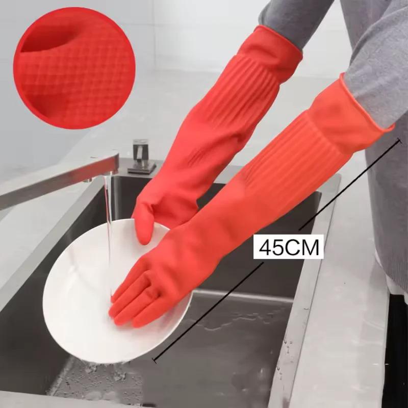 長持ちする再利用可能なゴム製食器洗い用手袋、滑り止め家庭用掃 - Dish Glove Rubber のレビューと価格