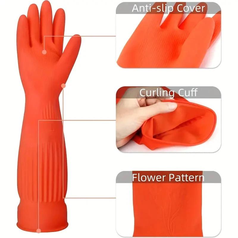 長持ちする再利用可能なゴム製食器洗い用手袋、滑り止め家庭用掃 - Dish Glove Rubber のレビューと価格